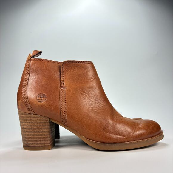 Timberland Eleonor Street Brown Tan Casual Leather Ankle Boots Women’s Size 7 - Picture 1 of 11